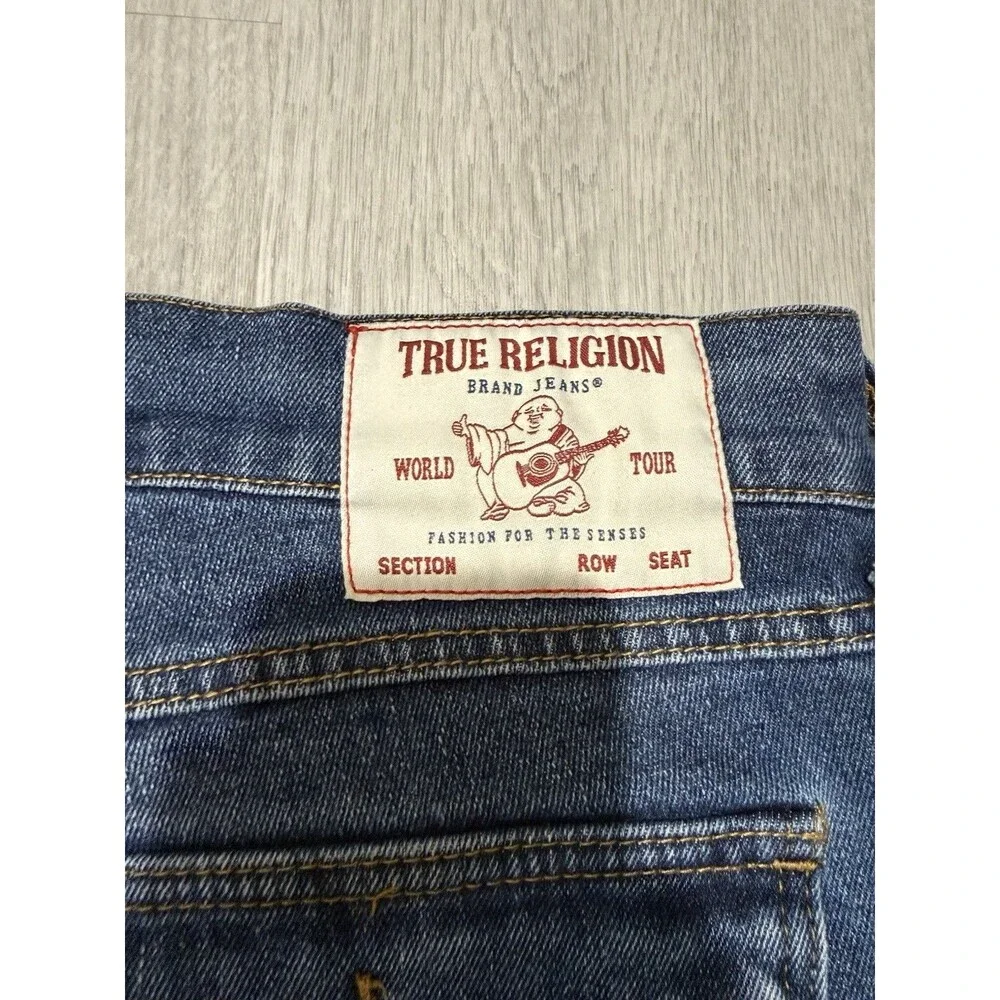 True Religion Men’s Relaxed Skinny Mid Rise Dark Wash Blue Denim Jeans Size 36